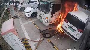 Electric Vehicle Thermal Runaway Fire Causes Chain Reaction
